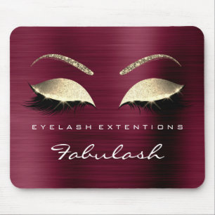Burgundy Gold Glitter Branding Beauty Lashes Glam Muismat