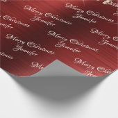 Burgundy Gold Glitter Driving kerstnaam Cadeaupapier (Hoek)