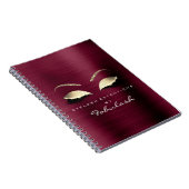 Burgundy Gold Glitter Eyes Makeup Beauty Luxury1 Notitieboek (Rechterzijde)