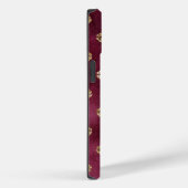 Burgundy Gold Glitter Kisses Lips Case-Mate iPhone Case (Achterkant / Rechts)