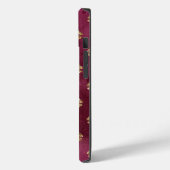 Burgundy Gold Glitter Kisses Lips Case-Mate iPhone Case (Achterkant / Links)