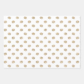 Burgundy Gold Glitter Kisses Lips Inpakpapier Vel (Voorkant 3)