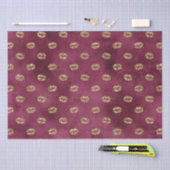 Burgundy Gold Glitter Kisses Lips Tissuepapier (Craft)