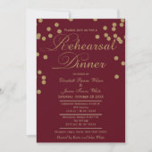 burgundy gold glitter repetitief diner kaart (Voorkant)