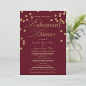 burgundy gold glitter repetitief diner kaart (Staand voorkant)