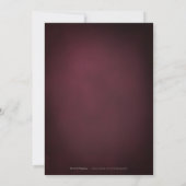 Burgundy Gold Glitter Simple Monogram bruiloft Kaart (Achterkant)