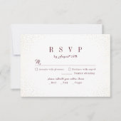 Burgundy Gold Glitter Simple Monogram bruiloft RSVP Kaartje (Voorkant)