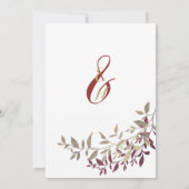 Burgundy Gold glitter verlaat een witte bruine bru Kaart (Achterkant)