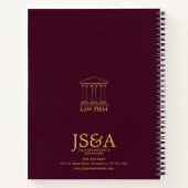Burgundy Gold Justice Columns Law Firm Notitieboek (Achterkant)