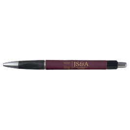 Burgundy Gold Justice Columns Law Firm Pen