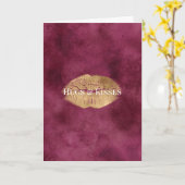 Burgundy Gold Kiss Lips Kaart (Gele Bloem)