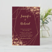 Burgundy & Gold Lijst met Bokeh Lights Kaart (Staand voorkant)