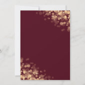 Burgundy & Gold Lijst met Bokeh Lights Kaart (Achterkant)
