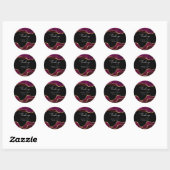 Burgundy Gold Magenta Agate Wedding Dank je Ronde Sticker (Vel)