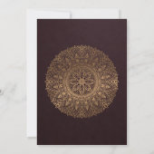 BURGUNDY GOLD MANDALA JAARLIJKS 50E JUBILEUM KAART (Achterkant)