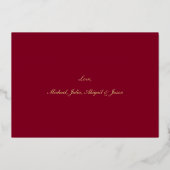 Burgundy Gold Merry Christmas Card Folie Feestdagenkaart (Achterkant)