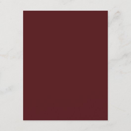 Burgundy Gold Minimalist Wedding Details Kaart (Achterkant)
