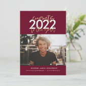 burgundy gold modern script afstuderen foto (Staand voorkant)