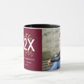 burgundy gold modern script foto afstudeerder mok (Midden)