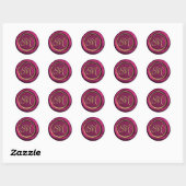 Burgundy & Gold Monogram Modern Wax Seal Stickers (Vel)
