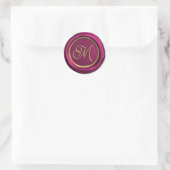 Burgundy & Gold Monogram Modern Wax Seal Stickers (Tas)