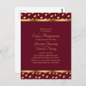 Burgundy Gold Nursing School Graduparty Briefkaart (Voorkant / Achterkant)