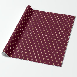 Burgundy Gold Pattern Cadeaupapier