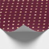 Burgundy Gold Pattern Cadeaupapier (Hoek)