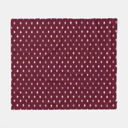 Burgundy Gold Pattern Fleece Deken (Voorkant (Horizontaal))