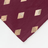 Burgundy Gold Pattern Fleece Deken (Hoek)