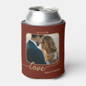 Burgundy Gold Photo Wedding Koelbox Blikjeskoeler (Blikje Voorkant)