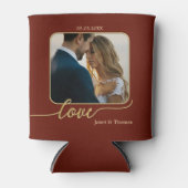 Burgundy Gold Photo Wedding Koelbox Blikjeskoeler (Voorkant)