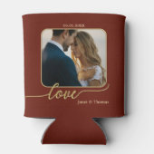 Burgundy Gold Photo Wedding Koelbox Blikjeskoeler (Achterkant)