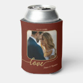 Burgundy Gold Photo Wedding Koelbox Blikjeskoeler (Blikje Achterkant)