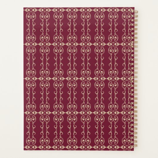 Burgundy & Gold Planner | Personalized Name & Year (Achterkant)