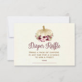 Burgundy Gold Pumpkin Boho Diaper Raffle Insert Kaart (Voorkant)