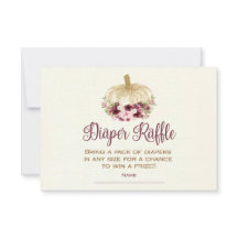 Burgundy Gold Pumpkin Boho Diaper Raffle Insert