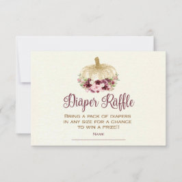 Burgundy Gold Pumpkin Boho Diaper Raffle Insert Kaart