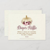 Burgundy Gold Pumpkin Boho Diaper Raffle Insert Kaart (Voorkant / Achterkant)