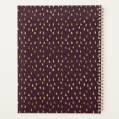 Burgundy Gold Raindrop Modern Trendy Monogram Planner (Achterkant)