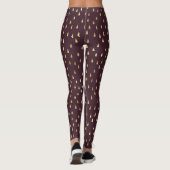 Burgundy Gold Raindrop Modern Trendy Yoga Leggings (Achterkant)