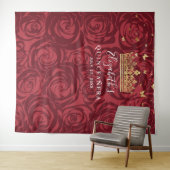 Burgundy Gold Roos Party - Fotoachtergrond tapijte Wandkleed (In Situ (horizontaal))