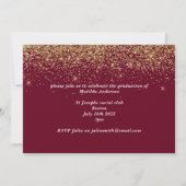burgundy gold script modern elegant afstuderen kaart (Achterkant)