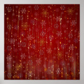 Burgundy Gold Sparking Snow Flakes Poster (Voorkant)
