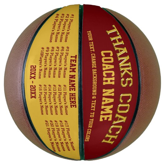 Burgundy Gold - Specialistische Basketball Coach G Basketbal (Verticaal)