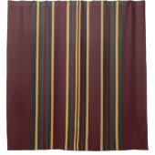 Burgundy Gold Stripes Douchegordijn (Voorkant)