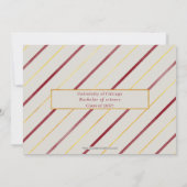 Burgundy Gold Stripes Modern Photo Afstuderen Kaart (Achterkant)