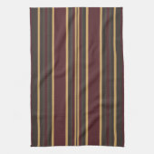 Burgundy Gold Stripes Theedoek (Verticaal)