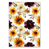 Burgundy & Gold Sunflower Wedding Invitting Kaart (Achterkant)