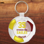 burgundy gold voetbal jongens teamkleuren sleutelhanger (Voorkant)